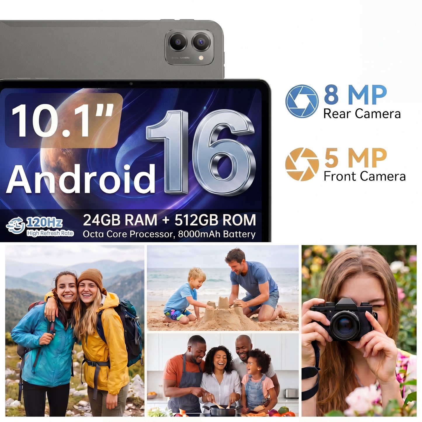 Maxim LitePad V13 Ultra Slim 10.1" 24GB + 512GB Android 16 5G Wifi, Keyboard | Wireless Mouse | Leather Case | Screen Guards
