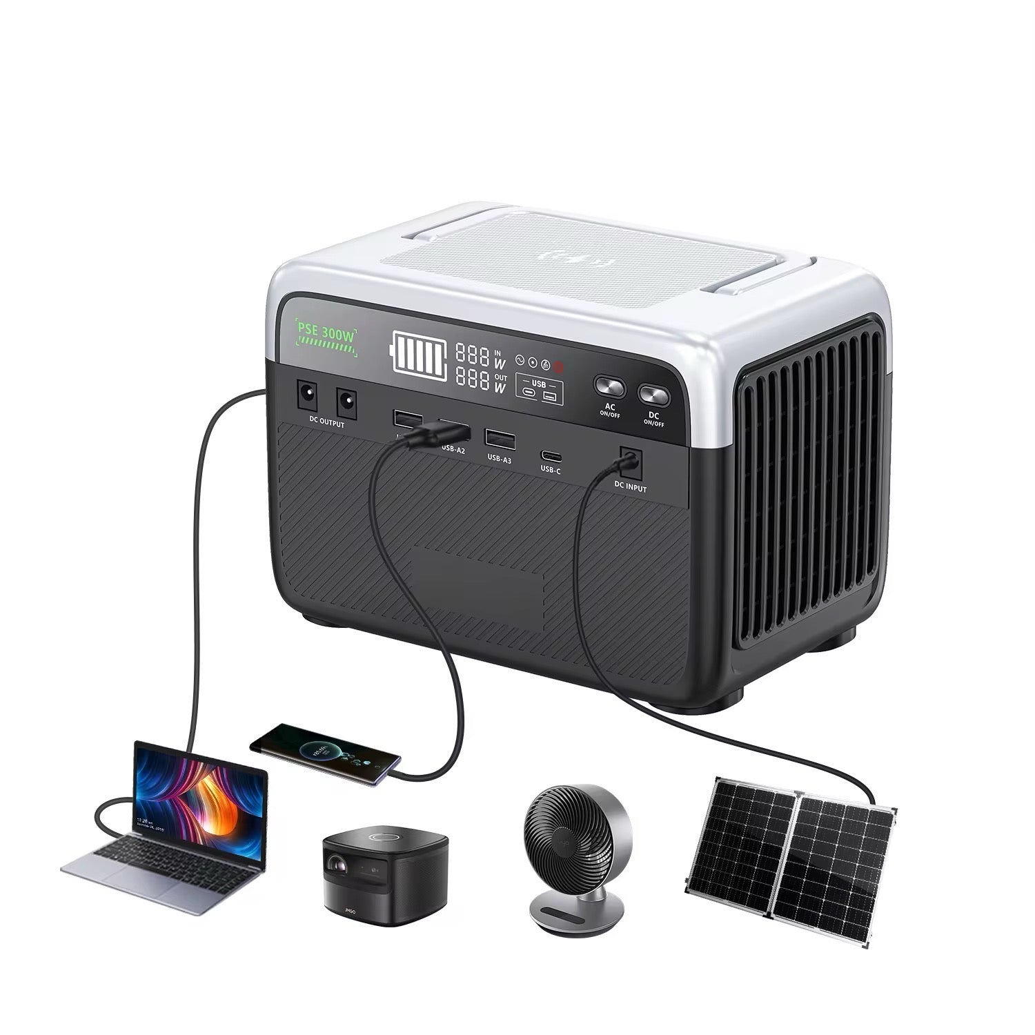 Jupiter Q300 Power Station (600W Peak) 230Wh LifePO4 For Starlink, TV, Fan, Laptop, Phone, Power Bank - Maxim