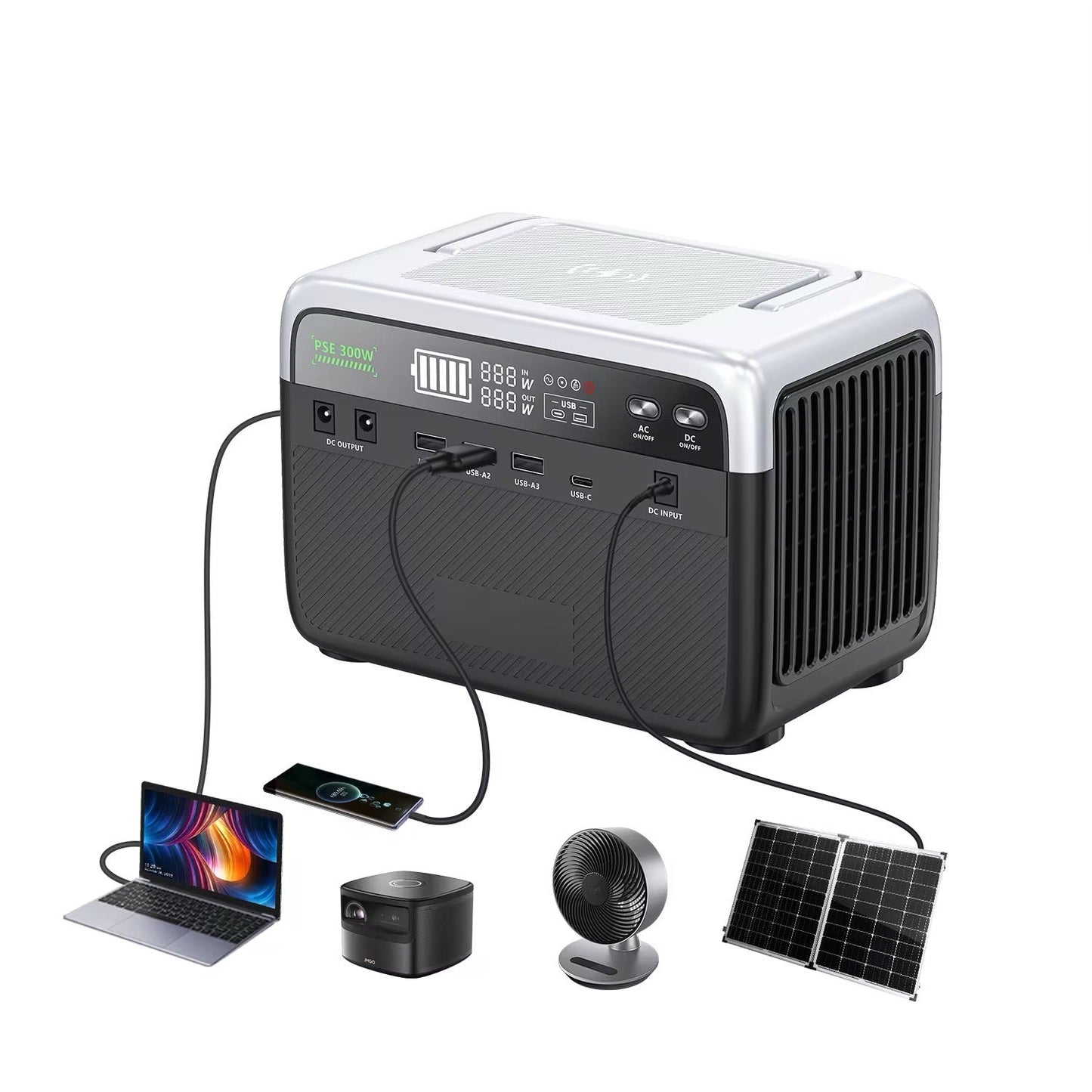 Jupiter Q300 Power Station 300W (600W Peak) 230Wh LifePO4 For Starlink, TV, Fan, Laptop, Phone, Power Bank - Maxim