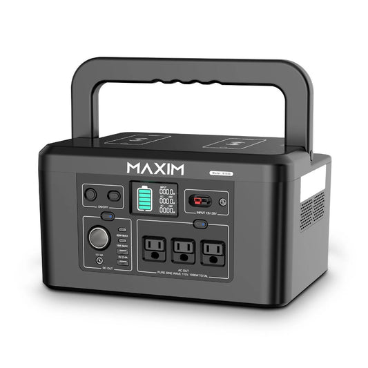 Maxim Eclipse 600W Power Station, LiFePO4 Battery Backup with Dual Wireless Charger for Starlink, Fan, TV, Game console, Fridge, Phones, Laptop - Maxim